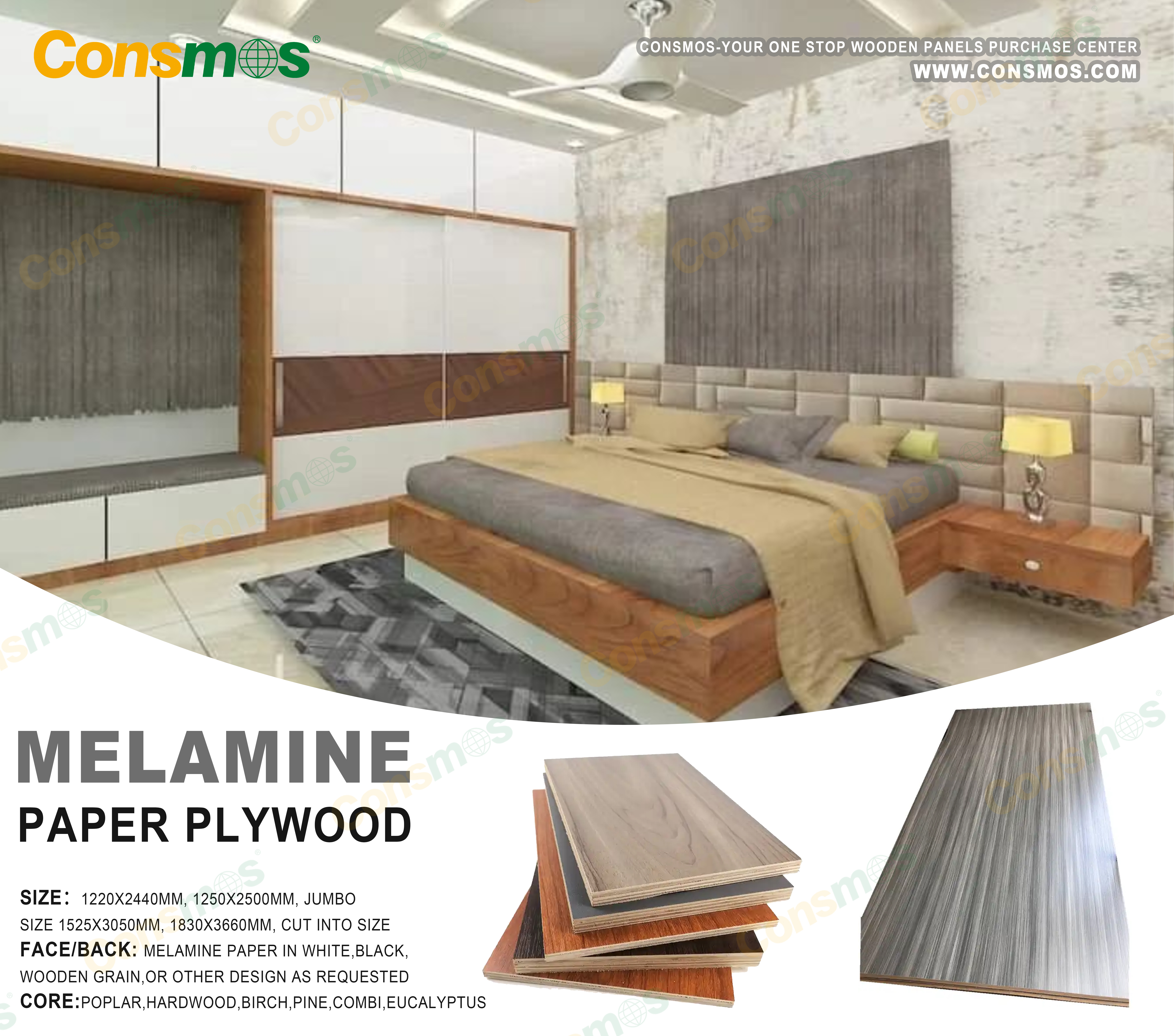 CONSMOS Melamine Plywood